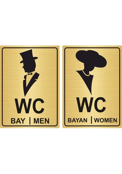 Bay Bayan Wc Yazısı 13*18Cm Metal Sy01