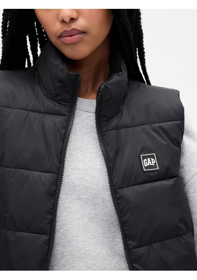 Gap V-frch Logo Lw Puffer Vest Kadın Siyah Yelek 791282002