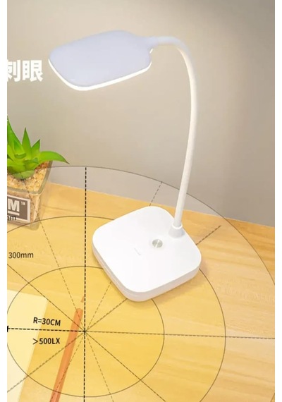 Kablosuz Şarjlı Dokunmatik Üç Renk Led Masa Lambası Ders Çalışma Okuma Işığı Dimmer Ayarlı Wb-01 Çok Renkli