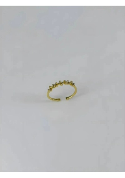 14 K Gold Kaplama Zirkon Taşlı Yüzük Çok Renkli