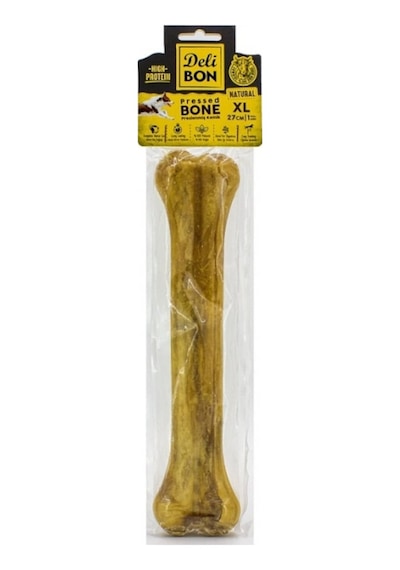 Delibon Gerçek Deriden Natural XL Köpek Ödül Kemiği 27 CM