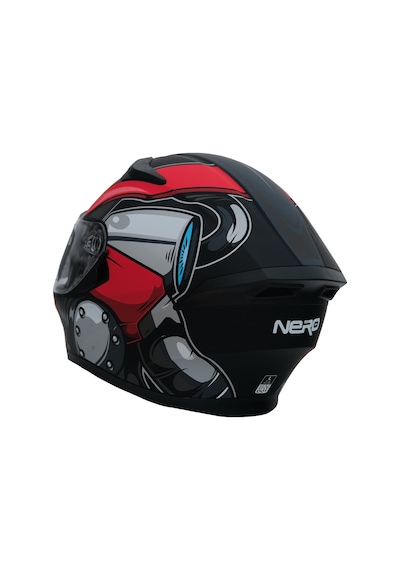 Gp Nero Mks003-mbb4r Güneş Vizörlü Şeffaf Full Face Motosiklet Kaskı Siyah Kırmızı