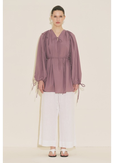 Manuka Bağlama Detaylı Tunik Pembe Ss26tnk00003-78 Pembe