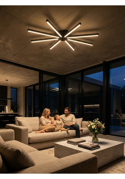Pulsar Modern Led Tavan Avize - Aşağı Işık Kumandalı Dim Edilebilir Sarı Işık