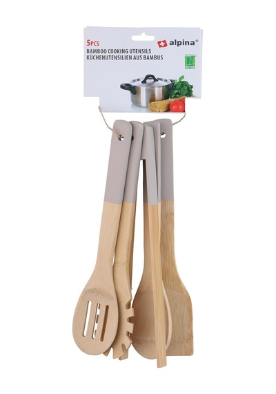 Alp108 Bambu Mutfak Gereçleri Seti 5 Parça 30 Cm Diğer