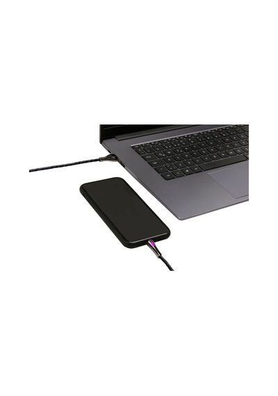 Ttaf T-CHR-04-3 USB-A To USB-C 2.4 A Işıklı Şarj Data Aktarım Kablosu 1 M