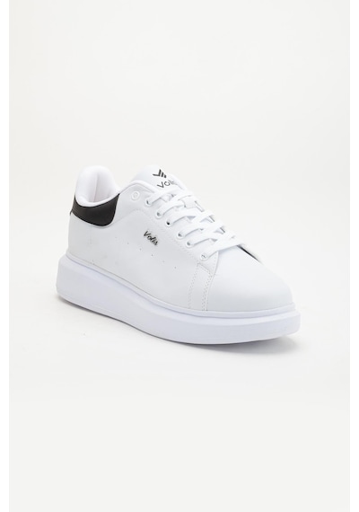 Dilimler Ayakkabı Unisex Spor Ayakkabı Beyaz Yüksek Taban Hafif Suni Deri-4157 Beyaz