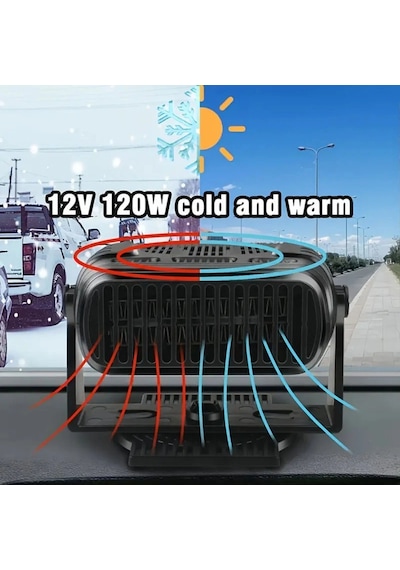 12v Araç İçi Cam Buğu Çözücü Isıtıcı Fan 2 Si 1 Arada Sıcak Soğuk Hava Üfleyici Buz Çözücü