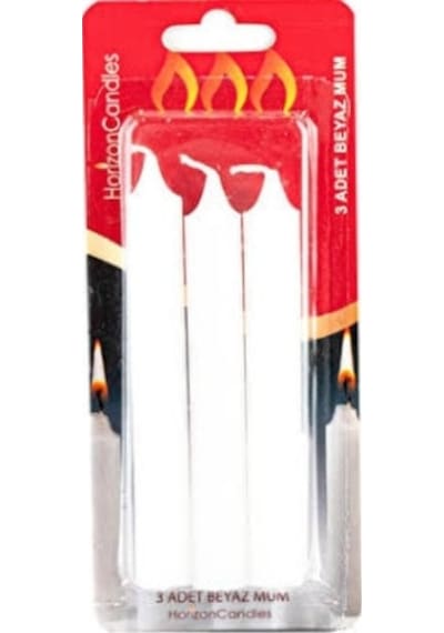 Horizon Candles Beyaz Mum 3'Lü