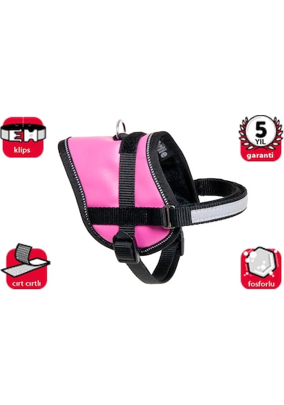 Karlıe Reflektörlü Göğüs Tasma Xs 26-35cm Pembe Çok Renkli