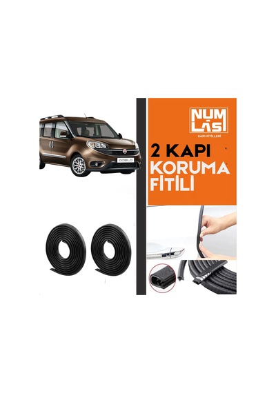 Fiat Doblo 2015-2022 İki Kapı Koruma Fitili Siyah Renk Numlas-a Kalite-nm2672