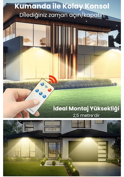 Technosmart Solar 220 Led 5m Kablolu, Ip65, Kumandalı, 3 Modlu, Güneş Enerjili Bahçe Aydınlatma Sarı