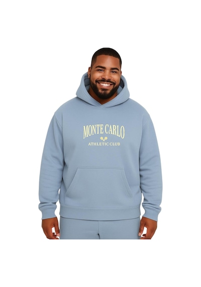 Benroma Monte Carlo Baskılı Büyük Beden Unisex Sweatshırt Bebe Mavisi