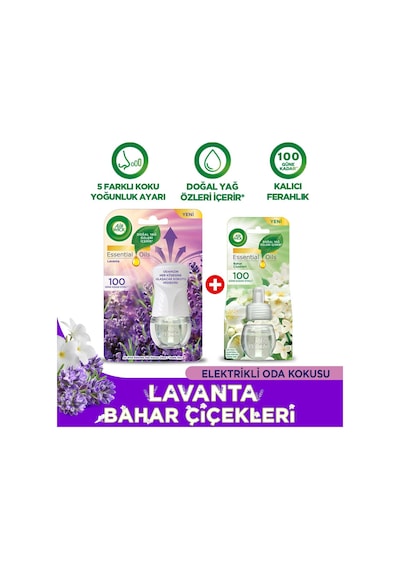 Air Wick Elektrikli Oda Kokusu Kit Lavanta 1 Cihaz 1 Koku + Yedek Şişe Bahar Çiçekleri Lavanta