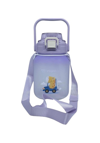 Vagonlife Vgn2275-t Mor 1100ml Çocuk Pipetli/pipetsiz Kullanım Su Matarası -askılı