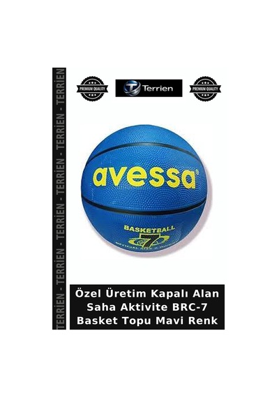 Özel Üretim Kapalı Alan Saha Aktivite Brc-7 Basket Topu Mavi Renk