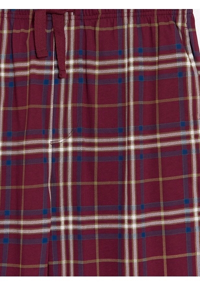 LC Waikiki Lc Waıkıkı Bordo Regular Fit Ekose Erkek Pijama Alt
