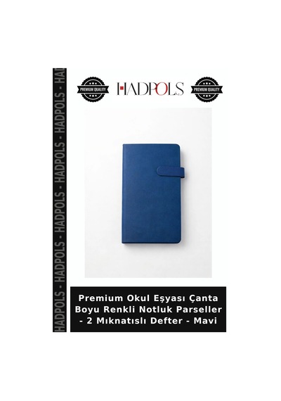 Premium Okul Eşyası Çanta Boyu Renkli Notluk Parseller - 2 Mıknatıslı Defter - Mavi