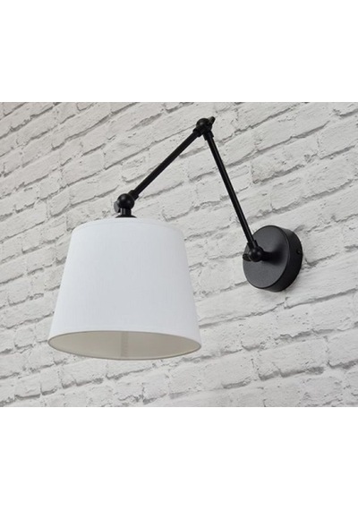 RİOLİGHT RETRO,RUSTİK BEYAZ HAREKETLİ KUMAŞ BAŞLIK SİYAH ÜÇ MAFSA Beyaz