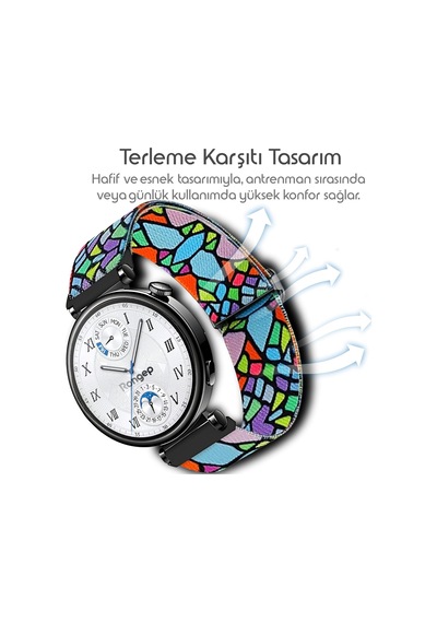 Bahar Serisi 18mm Esnek Kumaş Kordon Huawei İle Uyumlu Gt5 41mm/gt5 Pro 42mm/gt4 41mm İçin Terleme Karşıtı Nefes Alabilen Bileğe Göre Ayarlanabilen Elastik Kayış Çok Renkli