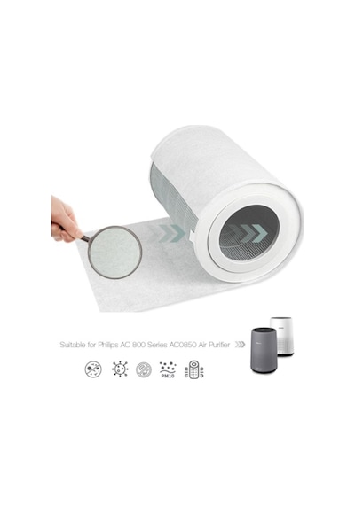 Purmed 10 Adet Philips Fy0293/30 - Ac0830, Ac0850 Hava Temizleyici Uyumlu Toz Tutucu Ön Filtre