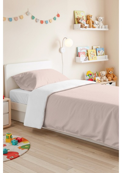Krem Minimal Genç Odası Tek Kişilik Pike Takımı - Kapitone Bej 160x220 Cm Mevsimlik Yatak Örtüsü Bordo