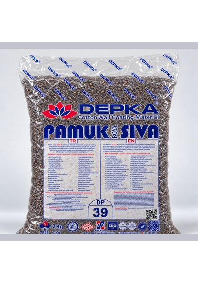 Depka Pamuk Sıva Dp39 2 Kg 7-8 M² İpek Sıva Alternatifi Isı Ve Ses Yalıtımlı Dekoratif Sıva