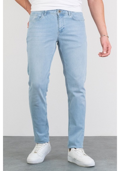 HLT Jeans Erkek Buz Mavi Taşlamalı Slim Fit Likralı Jean Kot Pantolon Mıchael