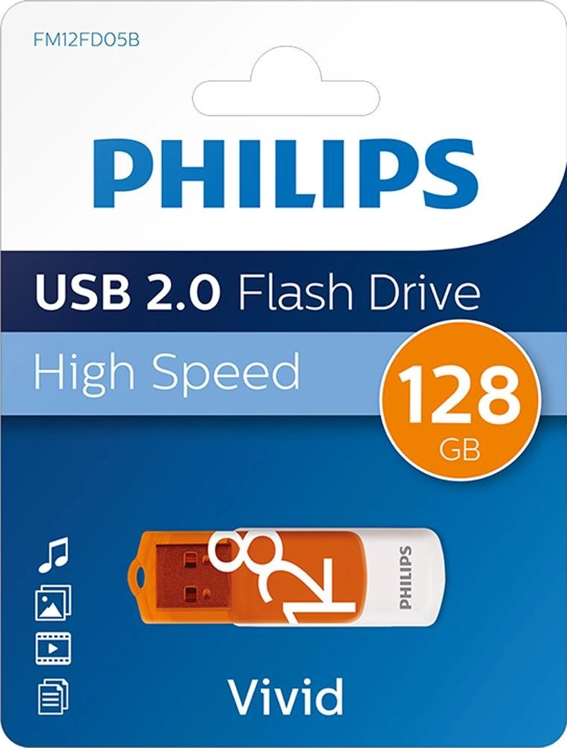 Philips Vivid Serisi 128gb Usb 2.0 High Speed Flash Bellek Fm12fd05b/00