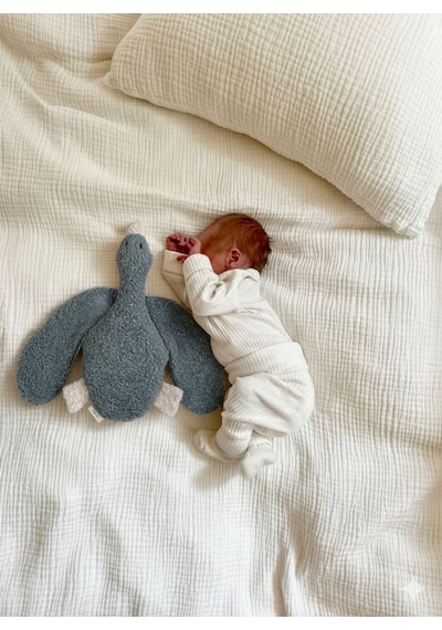 Teddy Sevimli Ördek Bebek/çocuk Peluş Uyku Arkadaşı Mavi Mavi