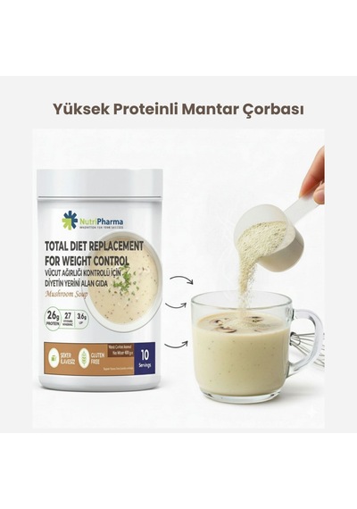 Whey Proteinli Mantar Çorbası Öğün Tozu Bariatrik Diyet Protein Tozu, 600g Diğer