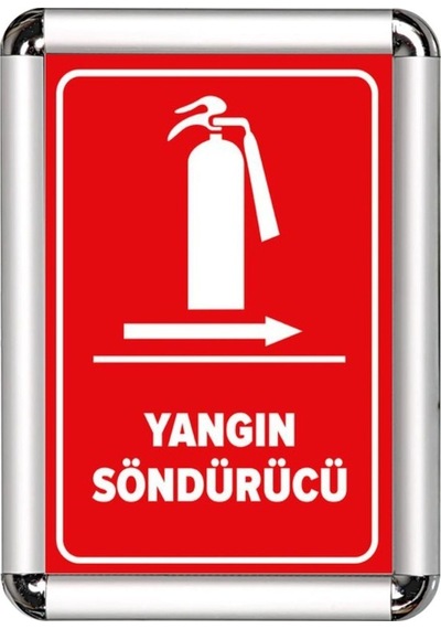 Yangın Söndürücü A3 Cerceveli Uyarı Ve Yönlendirme Levhası
