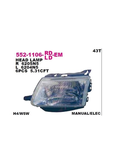Citröen Saxo Ön Sol Far Elektrikli 96-99 6204n5