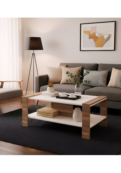 Bicabin Atina Dekoratif Orta Sehpa Garda Beyaz (Coffee Table)