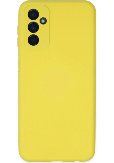 Samsung Galaxy M23 Kılıf Nano İçi Kadife Silikon - Sarı Düz Renkli