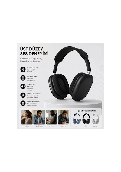 P9 Plus Kulaküstü Kablosuz Kulaklık Şarjlı Wireless Headphone Bluetooth Lu Hafıza Kartı Ve 3.5mm Jack Girişli Type C Şarj Girişli Mikrofonlu Kulaklık Mp3 Müzik Çalar P9 Plus Kulaküstü Kablosuz Kulaklık Şarjlı Wireless Headphone Bluetooth Lu Hafıza Kartı Ve 3.5mm Jack Girişli Type C Şarj Girişli Mikrofonlu Kulaklık Mp3 Müzik Çalar