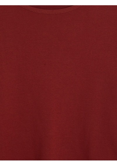 Lcw Everyday Bordo Bisiklet Yaka %100 Pamuklu Kadın Tişört