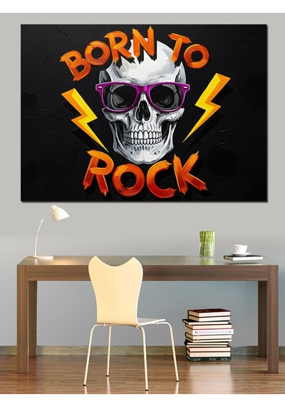 Rock Kurukafa Dekoratif Kanvas - Mdf Ahşap Tablo