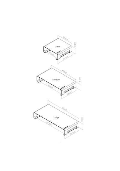 Prexua Riser Masaüstü Monitör Standı - Monitör Yükseltici - Small - Siyah - Rsr8023