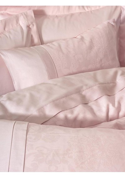 8680108072035 Çift Kişilik Jakarlı Saten Nevresim Takımı Jana Pembe,200 X 220 Pembe Diğer