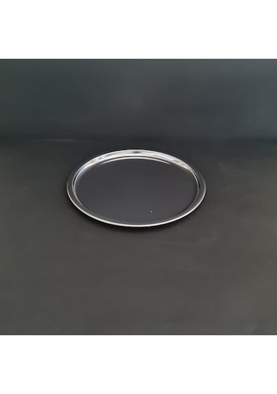 12 Adet Paslanmaz Çelik Diplomat Tabak 430 Kalite Tatlı & Pasta Servis Tabağı 25.5 Cm Gümüş