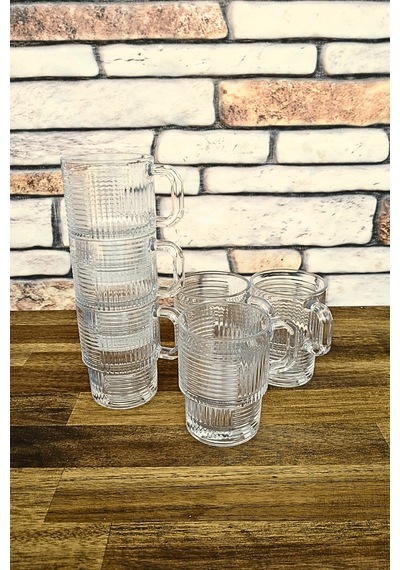 Saplı Su Bardağı-çay Bardağı- Nescafe Bardağı-kahve Bardağı-6 Adet - 270 Cc