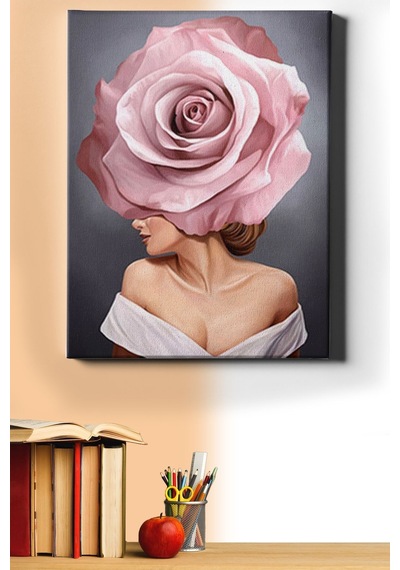 Webstyle Asil Gül Renkli Sayılarla Boyama Seti Kasnaklı 40x50 Cm