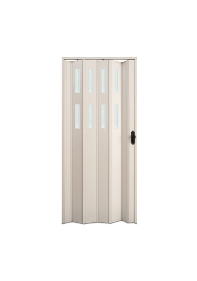 Faran Dekorasyon 87 x 215 Beyaz Renk Camlı Pvc Akordiyon Kapı - FRNAKMODEL-0-43