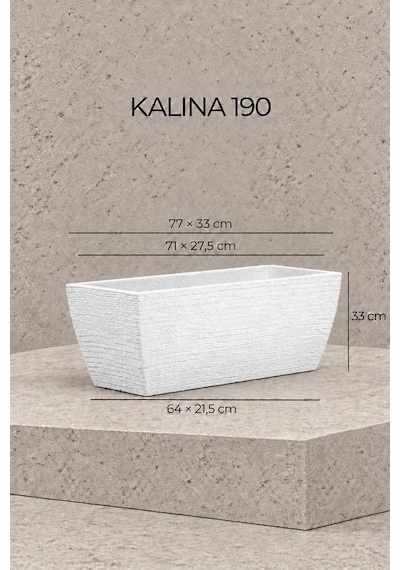 Bostann Dekoratif Saksı - Kalına 190 - 60l - Beyaz
