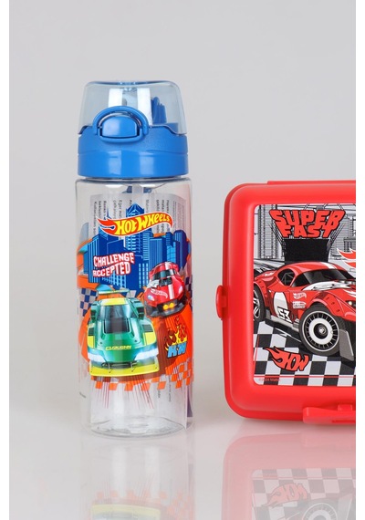 Dekomus İle Yeni Sezon Lisanslı Hot Wheels 2 Katlı Beslenme Kabı Ve 500 Ml Matara Seti Diğer