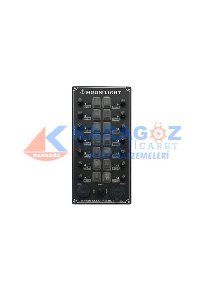 MOONLIGHT ÇAKMAKLI, IRGAT VE KORNA BUTONLU 14'LÜ SWITCH PANEL