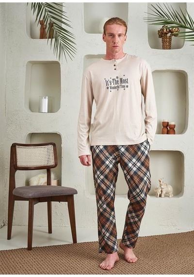 Relax Mode Erkek Patlı Pijama Takım - 10800 Siyah Ekose