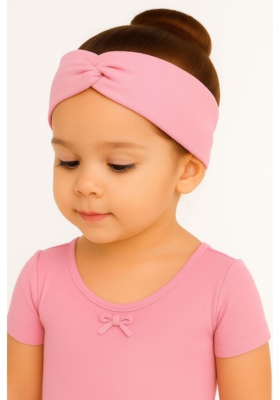 Pembe Coton Pamuklu Kumaş Saç Bandı Siyah