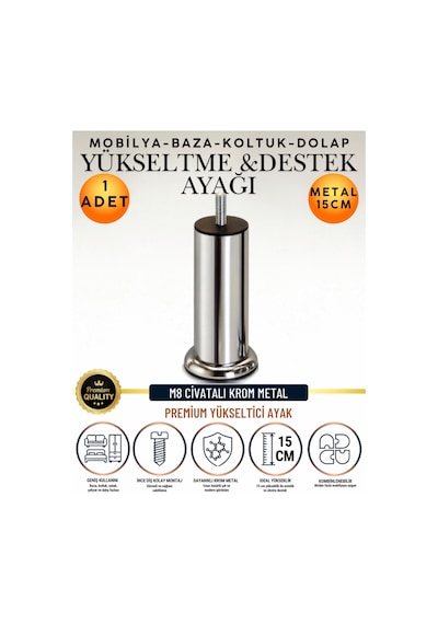 1 Adet 15 Cm M8 Vidalı Metal Krom Ayak Mobilya Ayağı Baza Ayağı Kanepe Ayağı Koltuk Ayağı Yatak Ayağı Yükseltme Ayağı Dolap Ayak Sehpa Sandık Ayakları Değişim Destek Ayağı Yükseltici Aparat Şifonyer Krom Krom 1 Adet 15 Cm M8 Vidalı Metal Krom Ayak Mobilya Ayağı Baza Ayağı Kanepe Ayağı Koltuk Ayağı Yatak Ayağı Yükseltme Ayağı Dolap Ayak Sehpa Sandık Ayakları Değişim Destek Ayağı Yükseltici Aparat Şifonyer Krom Krom